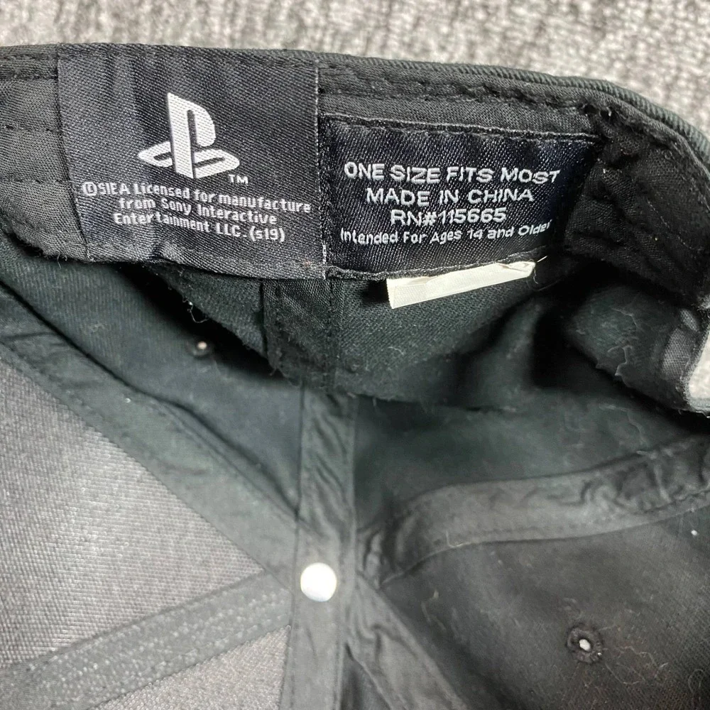 PlayStation Button Logo Snapback Hat Bioworld Patent Brim Blue Bottom Gamer Cap